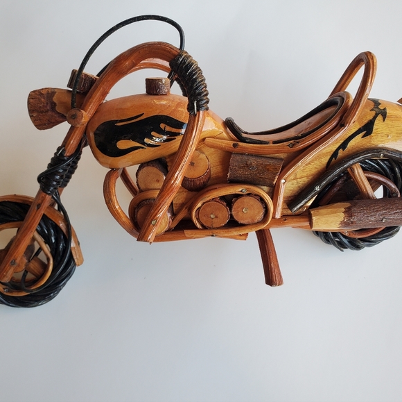 Wooden Motorcycle Model Handmade Chopper Collectible Sculpture Cycle 12" 6" 3" - Picture 13 of 13